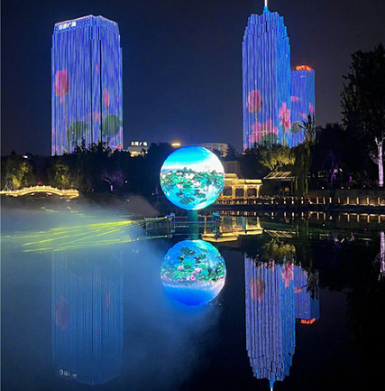 河北保定竞秀公园LED球型屏项目