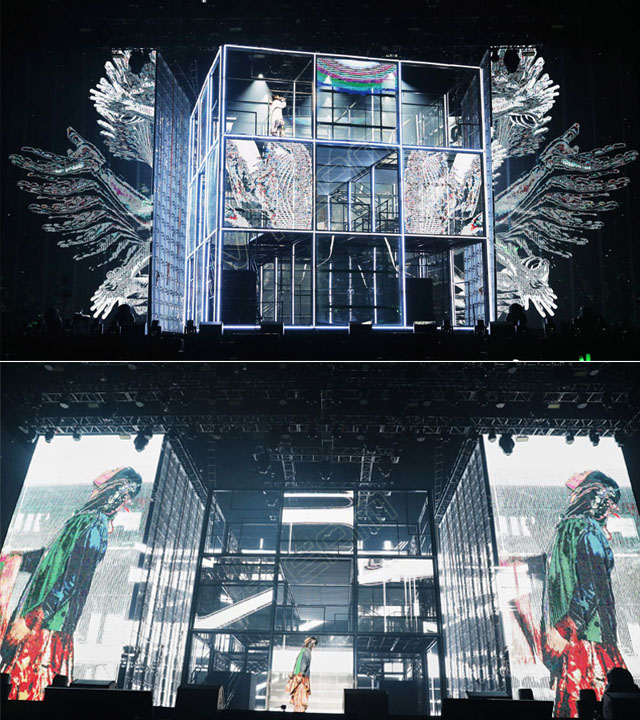 2017年周笔畅全球巡回演唱会广州站 LED透明屏“九宫格”